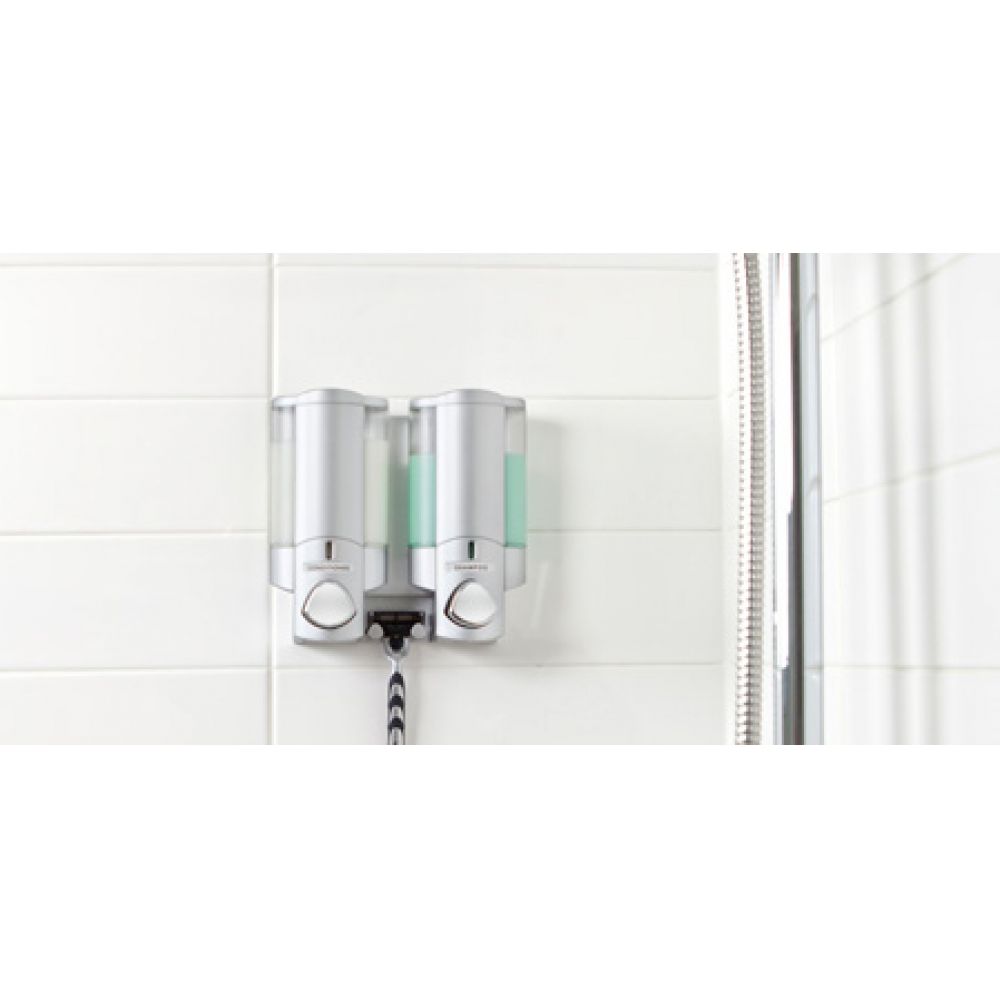 Double Soap Sanitizer Liquid Dispenser Lotion Pump Wall Mounted Bathroom